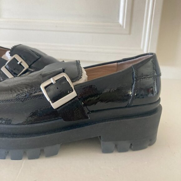 NWOB Free People Mackenzie Black Patent Leather MJ Loafers Sz 37 - Picture 3 of 7